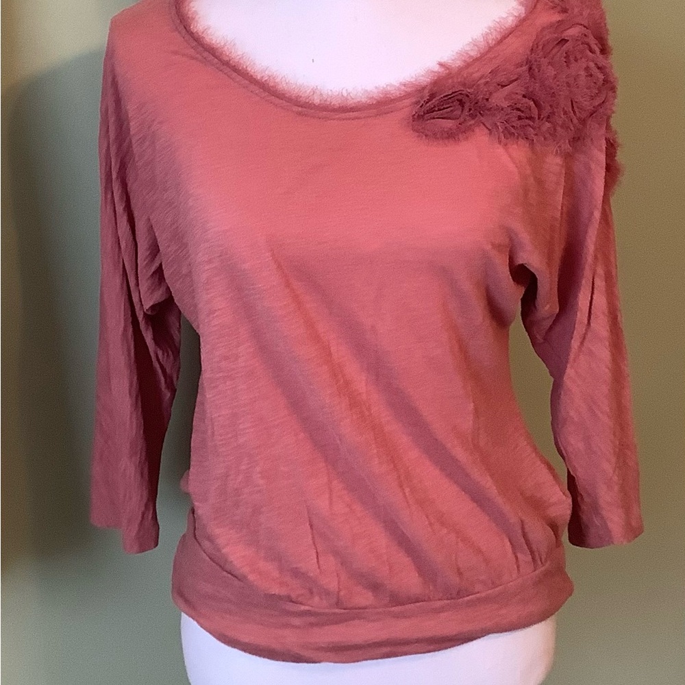 Lauren Conrad Rose Colored Embellished Top - Size XS